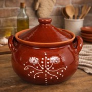 Oala din Lut Glazurata pentru Sarmale si Friptura ,   5 Litri