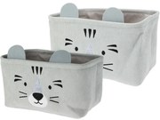 Hatu Set de coșuri textile pentru copii, gri , 2buc