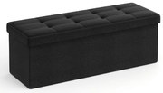 Taburet cu spatiu depozitare OTTOMAN 110x38 cm, negru