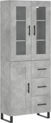 vidaXL Dulap înalt, gri beton, 69,5x34x180, lemn compozit