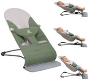 Balansoar bebelusi ergonomic cu 3 pozitii de inclinare a spatarului Kidizi Rumi verde, recomandat de la nastere