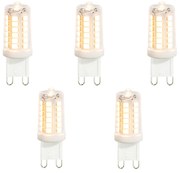 Set de 5 becuri LED G9 transparente 3,5W 480 lm 2700K