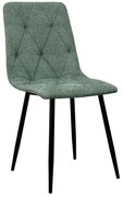 Scaun de sufragerie verde NAOMI BORG cu picioare negre