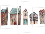 Tablou - Case în acuarelă (90x60 cm)