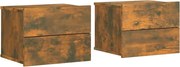 vidaXL Noptiere, 2 buc., stejar fumuriu, 40x30x30 cm, lemn prelucrat