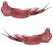 Pasăre cu clips, vișiniu, 18 x 6 x 5 cm,set 4 buc.