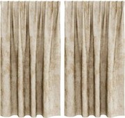 vidaXL Cortine din catifea cu perdele 2 pcs Crem 140 x 140 cm Catifea