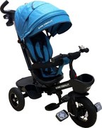 Tricicleta cu copertina Baby Care™ Turbo Bike , roti din cauciuc, pozitie somn, pedale si maner pentru parinti, scaun reversibil cu invartire 360