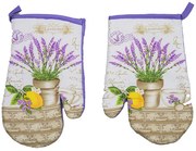 Set 2 manusi alb-violet cu magnet LAVEN CARE