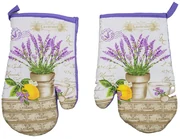 Set 2 manusi alb-violet cu magnet LAVEN CARE