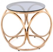 Masuta de cafea rotunda din sticla Whitney 40x40x42 cm gri/auriu