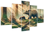 Tablou - Urși în pădure (150x105 cm)