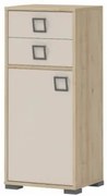 Cabinet din pal cu 2 sertare si 1 usa, pentru copii, Kiki OR12 Small Fag, l44xA37xH102 cm