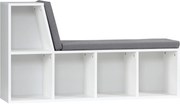 HOMCOM Bibliotecă Modulară cu 5 Rafturi Deschise și 2 Perne, Mobilier pentru Living, Dormitor și Birou, Gri Alb | Aosom Romania