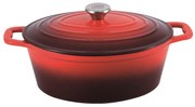 Oală din fontă emailată cu capac, 7.7L – Carl Schmidt Sohn 075248, roșie, tip roaster, cuptor/inducție, 36x27.8 cm