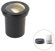 Spot exterior inteligent de sol negru reglabil cu Wi-Fi GU10 - Delux