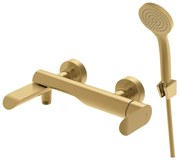 Baterie cada-dus Rubineta Ultra monocomanda auriu mat cu set de dus para 3 functii