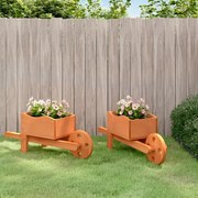 vidaXL Jardiniere tip roabă, 2 buc., 47x15x19 cm, lemn masiv de brad