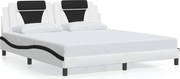 vidaXL Cadru de pat Viana fără saltea alb și negru 180x200cm piele artificială