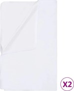 vidaXL Protecții saltea impermeabile, 2 buc., alb, 140x200 cm, bumbac
