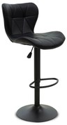 Scaun Bar Costta Piele Ecologica Neagra Baza Neagra