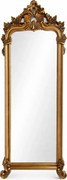 Oglindă decorativă de perete, ramă aurie antichizată, 168 x 69 cm