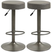 HOMCOM Set 2 Scaune Bar Pivotante Reglabile Gri, Design Modern 35x36x64-85cm | Aosom Romania