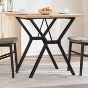 vidaXL Masă bucătărie, cadru Y, 80x80x75,5 cm lemn masiv pin și Oţel