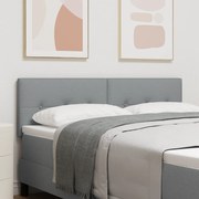 vidaXL Tăblie cu LED cu headboard Manual Gri deschis 160 cm țesătură