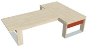 Masă Verno+ S 200 x 300 cm, cu extensie, salcâm / portocaliu