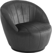 Fotoliu Rotativ – Design Modern și Confortabil, Material Textil, stofă Monolith Negru