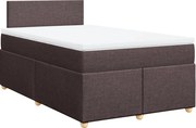vidaXL Pat box spring cu saltea, maro închis, 120x190 cm, textil