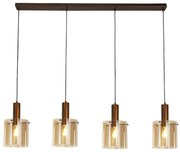 Lustra moderna cu 4 pendule Sweden moca, chihlimbar