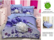 Lenjerie De Pat Finet Premium - Trandafir Alb Lalele Mov