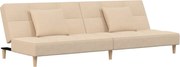 vidaXL Canapea extensibilă cu 2 locuri, 2 perne, crem, textil