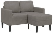 vidaXL Canapea cu 2 locuri cu șezlong în formă de L albastru 125 cm in