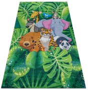 BAMBINO 2651 covor lavabil Animale, junglă pentru copii anti-alunecare - verde / maro