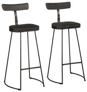 vidaXL Scaune de bar 2 buc Negru 49x43x103 cm Lemn masiv Mango