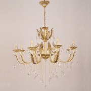 Lustra Cristal Yaprakli cu 8 Brate, Desing Baroc,  French Gold Antic - Bussy Lighting 0152-78-08