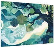 Tablou – Coroană verde a arborelui vieții (70x50 cm)