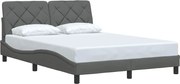 vidaXL Cadru de pat fără saltea, gri închis, 140x200 cm, textil