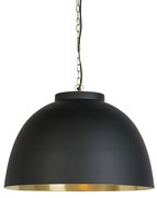 Lampă suspendată neagră cu interior din alamă 60 cm - Hoodi