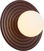 Lampă de perete retro Maro cu opal rotund de 20cm IP44 - Lila