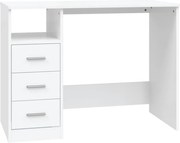 vidaXL Birou cu sertare, alb, 102x50x76 cm, lemn prelucrat