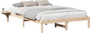 vidaXL Cadru de pat natural 140 x 200 cm Lemn de pin masiv