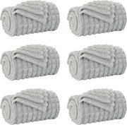vidaXL Pături de aruncat 6 pcs Gri 150 x 130 cm Molton