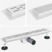 vidaXL Drenaj pentru duș cu design pe linie Argintiu 50 cm