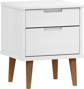 vidaXL Dulap noptieră "MOLDE", alb, 40x35x48 cm, lemn masiv de pin