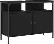 vidaXL Dulap pentru chiuvetă baie, negru, 80x30x60 cm, lemn prelucrat