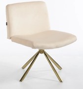 HR150 BAZĂ STEA Scaun Crem din Catifea cu Bază Aurie